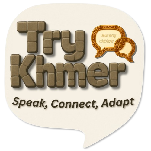 Try Khmer logo inside a speech bubble